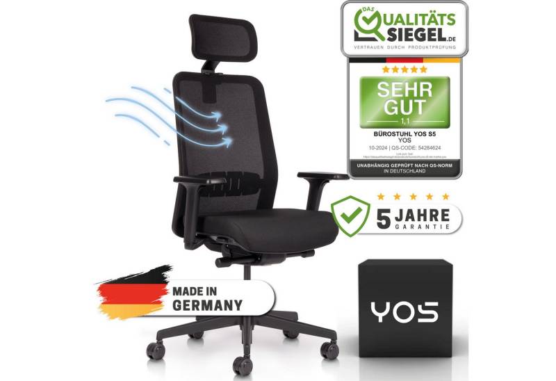 Bürostuhl YOS, integrierte Lordosenstütze von YOS