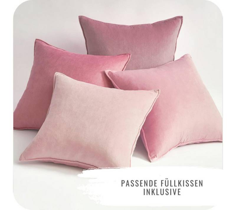 Interior by Hakito Dekokissen 4er Set Kissenbezüge inklusive Füllkissen Set Sami Samt weich, Kissenhülle mit Füllung Interior by Hakito Dekokissen 4er Set Kissenbezüge inklusive Füllkissen Set Sami Samt weich, Kissenhülle mit Füllung von Interior by Hakito