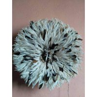 Juju Hut Weiß Gesprenkelt Beige Und Schwarz 70 cm | 27" von Interiordecoshop