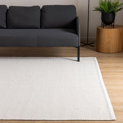 Interiyou handgewebter Baumwollteppich Riga - 300x400 cm Weiß - Handwebteppich für Wohnzimmer, Schlafzimmer - 100% Handarbeit Naturfaser Teppich Flachgewebe Interiyou handgewebter Baumwollteppich Riga - 300x400 cm Weiß - Handwebteppich für Wohnzimmer, Schlafzimmer - 100% Handarbeit Naturfaser Teppich Flachgewebe von Interiyou