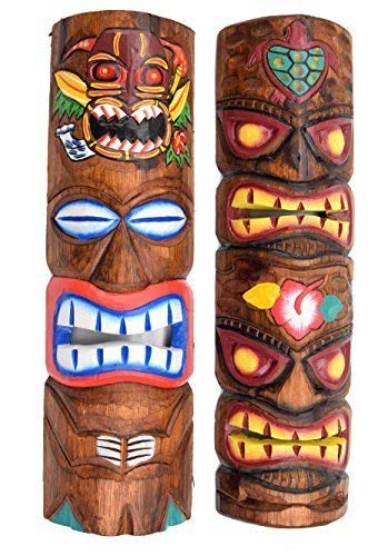 Interlifestyle 2 Tiki Masken 50cm im Hawaii Style 2er Set Holzmaske Wandmaske Osterinsel Interlifestyle 2 Tiki Masken 50cm im Hawaii Style 2er Set Holzmaske Wandmaske Osterinsel von Interlifestyle