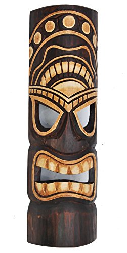 Interlifestyle 50cm Tiki Maske aus Holz zum Aufhängen schöne Wohnraumdeko Wandmaske von Interlifestyle