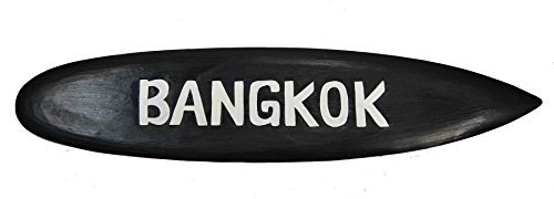 Interlifestyle Bangkok Thailand Surfboard zum Aufhängen Holzschild Surfbrett Wandbrett Asien von Interlifestyle