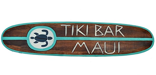 Interlifestyle Deko Surfboard 100cm Tiki Bar Maui als Exclusiv Farbdesign Dekoration Aloha Board Hawaii von Interlifestyle