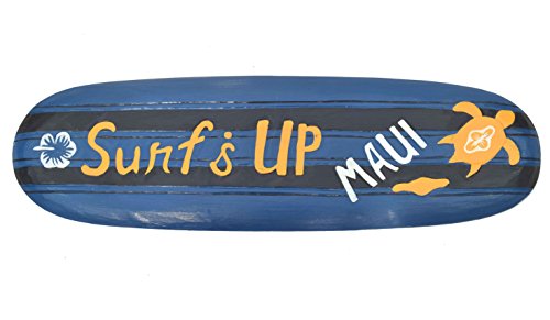 Interlifestyle Deko Surfboard 60cm zum Aufhängen Surf s Up Maui Holzschild Kneipen Deko Hawaii Surfbrett von Interlifestyle