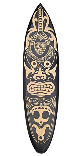 Interlifestyle Maori Tribal Deko Surfboard aus Holz 100cm Surfer Deko Surfbrett Polynesien von Interlifestyle