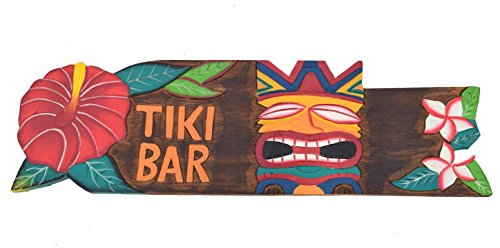 Interlifestyle Schild Tiki Bar 60cm aus Holz zum Aufhängen Tiki Hawaii Style von Interlifestyle