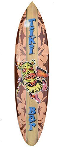 Interlifestyle Surfboard 100cm Tiki Bar Tiki Dancer Deko Surfbrett aus Hartholz im Paintbrush Stil von Interlifestyle