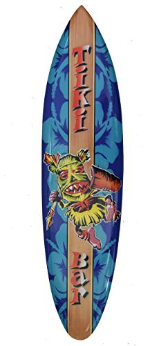 Interlifestyle Surfboard 100cm Tiki Bar Tiki Feuertänzer Deko Surfbrett aus Hartholz im Paintbrush Stil von Interlifestyle