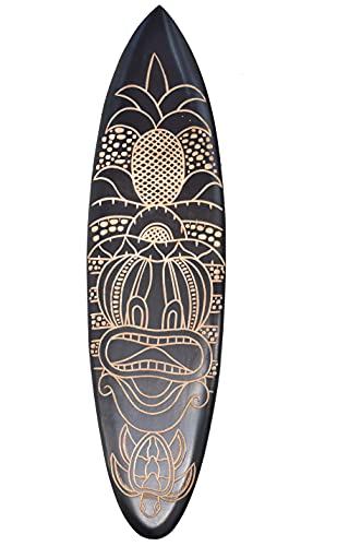 Interlifestyle Surfboard mit Schildkröten Ananas Motiv Deko Surfbrett 80cm Holzschild Schild zum Aufhängen von Interlifestyle