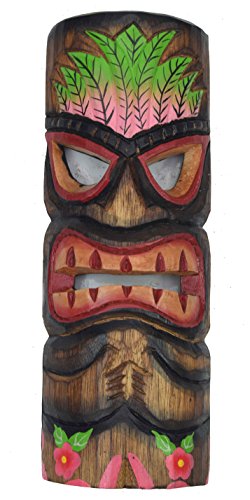 Interlifestyle Tiki Maske 30cm im Hawaii Style Wandmaske Holzmaske Osterinsel von Interlifestyle