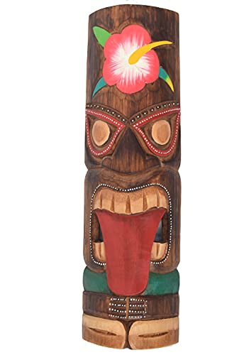 Interlifestyle Tiki Wandmaske aus Holz in 50cm im Hawaii Style Deko Wandmaske von Interlifestyle
