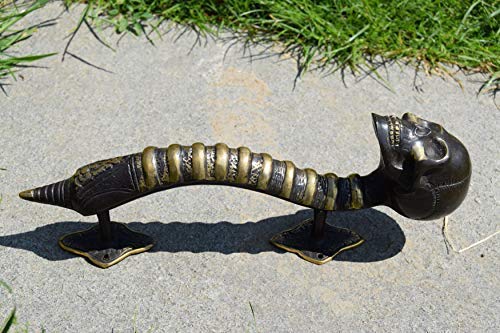 Interlifestyle Türgriff Totenkopf aus Einer Bronzelegierung hergestellt in 28cm Länge Tattoostudio von Interlifestyle