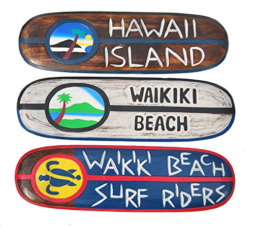 Surfboard Dekoration 3er-Set 60cm Surfbretter Surfboards Hawaii von Interlifestyle