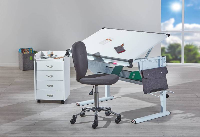 home24 Kinderschreibtisch Matts 118 x 63 x 73cm Weiß von home24