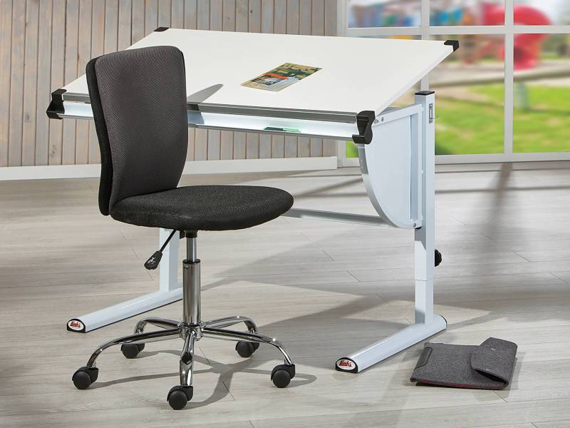 home24 Kinderschreibtisch Milo 110 x 63 x 60cm Weiß von home24