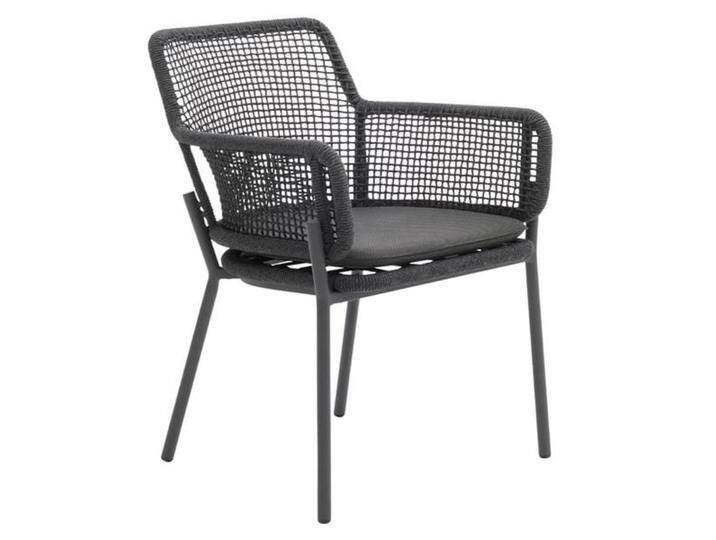 Interliving 7002 Armlehnstuhl Aluminium/Rope/Olefin Dunkelgrau von Interliving