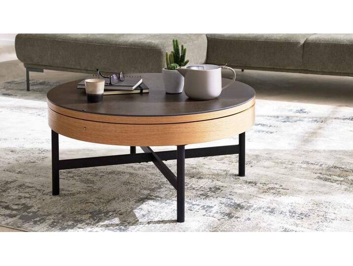 Interliving Couchtisch IL 6216 Ø ca. 85cm in Keramik Titan/Korpus von Interliving