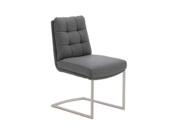 Interliving Schwingstuhl IL5116 mit Sitzschale in Leder/Cord grau von Interliving