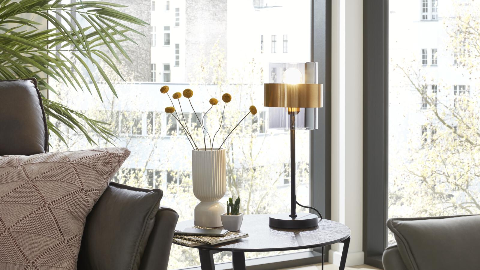 Interliving Tischleuchte IL-9333 in schwarz matt/messingfarben Interliving Tischleuchte IL-9333 in schwarz matt/messingfarben von Interliving