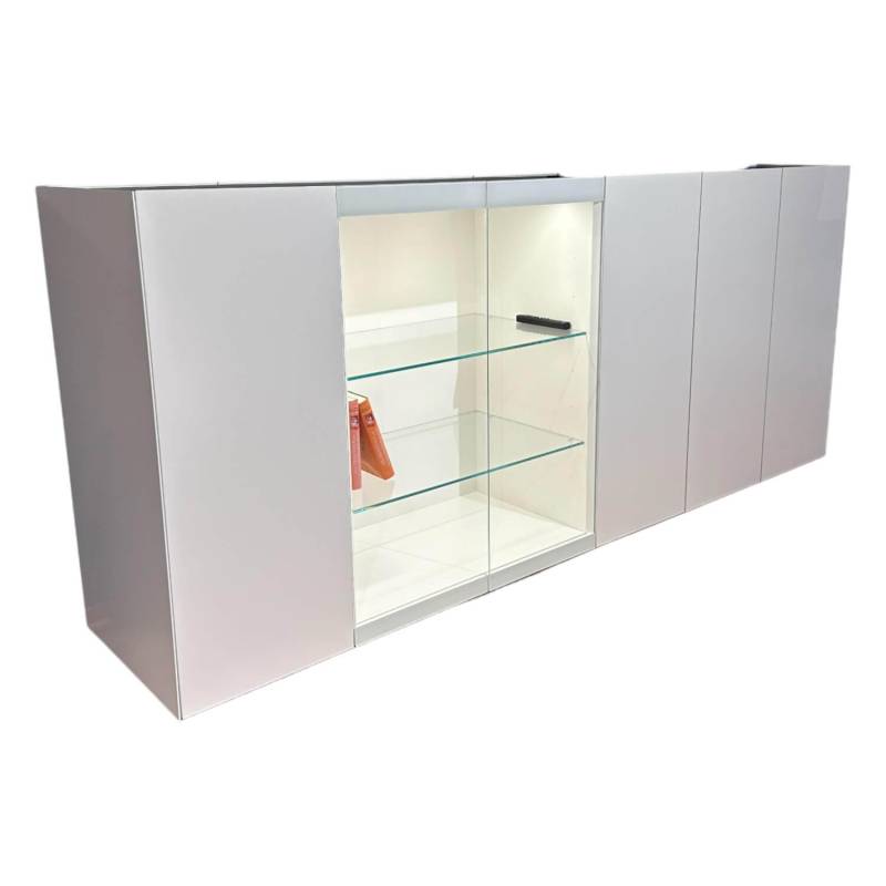 Highboard 251 Just Cube Light Lack M03 Schneeweiß Steinplatte von Interlübke