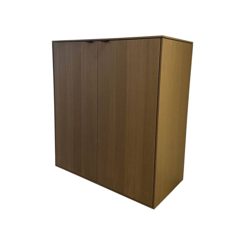 Kommode Cube Fine Esche Quarz Korpus Mattlack M81 Bahia Matt Grün Griff Leder Sc... von Interlübke
