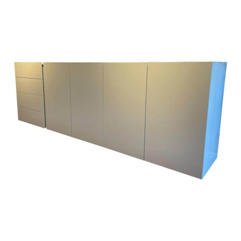 Sideboard Jorel Lack M14 Platin Grau Abdeckplatte Glas Matt Platin Grau von Interlübke