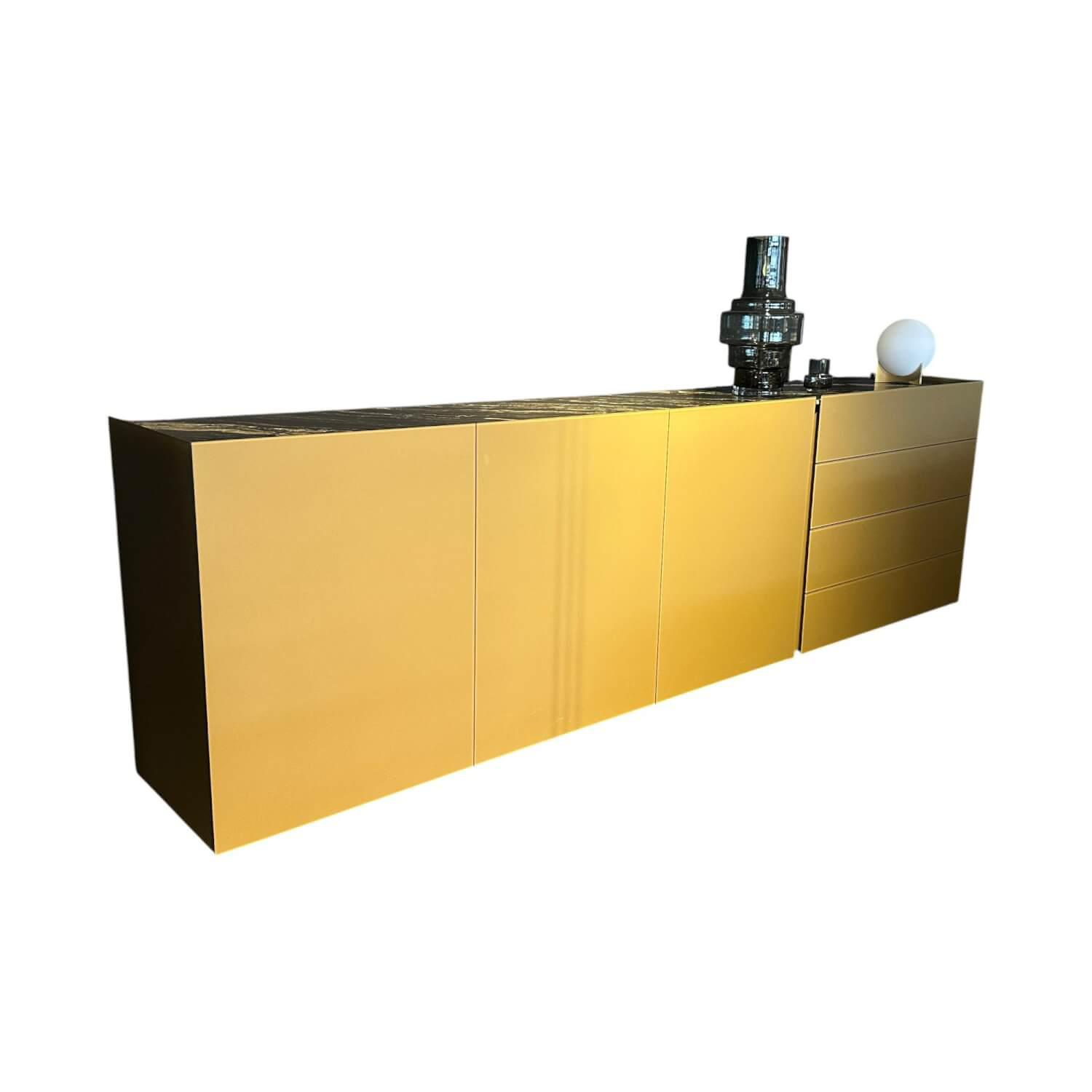 Sideboard Jorel T 39 Mattlack Optiwhite Kardamom Gelb Gold Abdeckplatte Stein Qu... Sideboard Jorel T 39 Mattlack Optiwhite Kardamom Gelb Gold Abdeckplatte Stein Qu... von Interlübke