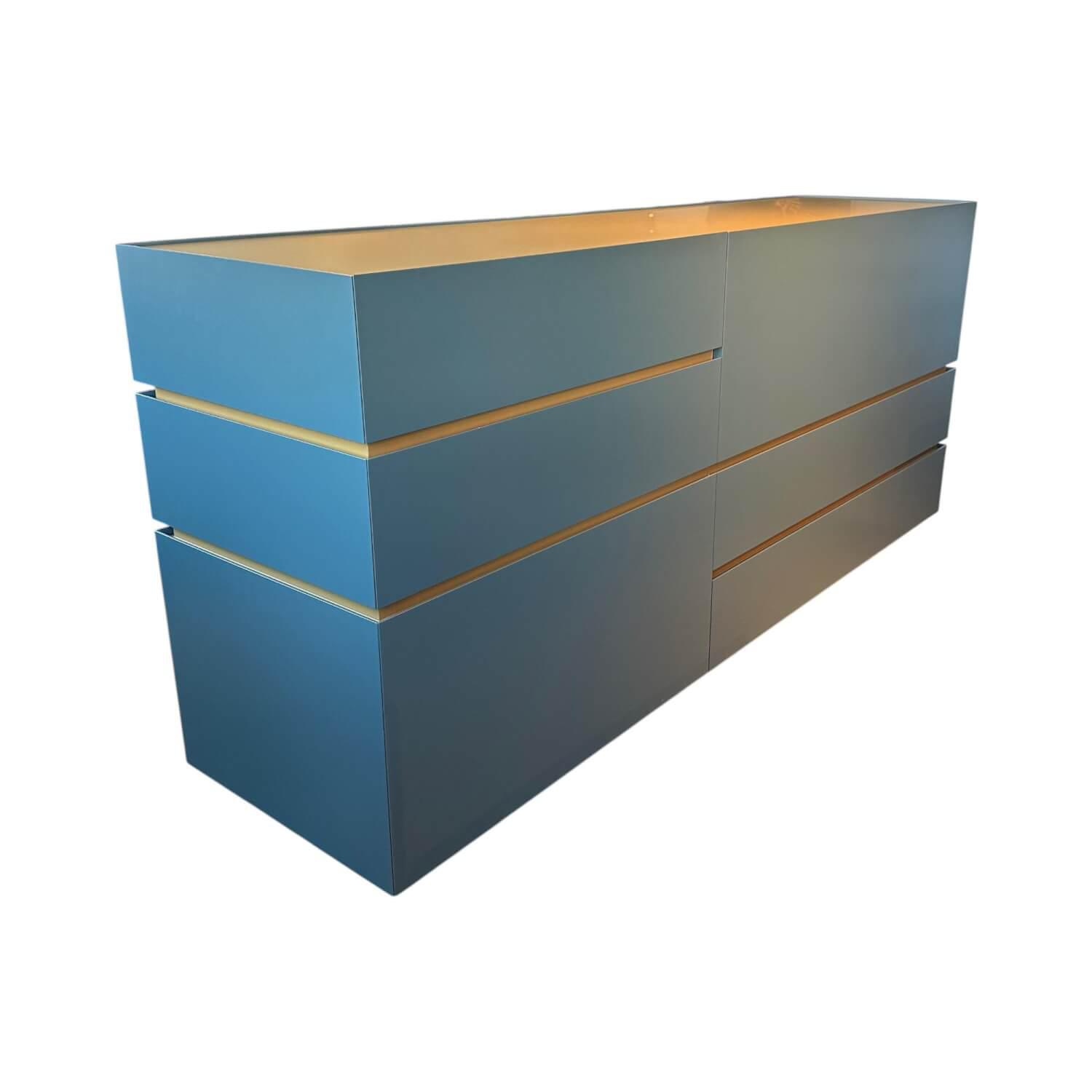 Sideboard Just Cube Bold Lack Bahia M81 Grün Blau Abdeckplatte Mattglas Opti Mas... von Interlübke
