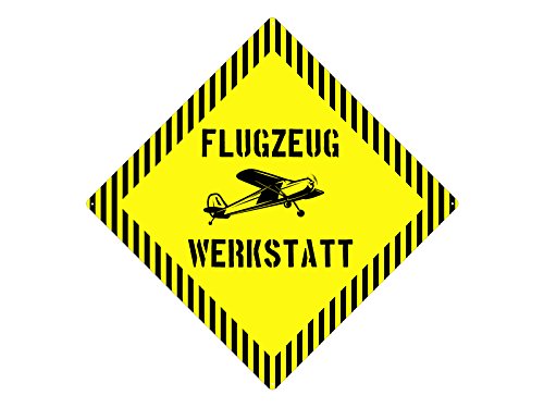 Interluxe 20x20 METALLSCHILD Blechschild Dekoschild Flugzeug Werkstatt Modellbau Geschenk Modellflugzeug Modellflieger Dekoration von Interluxe