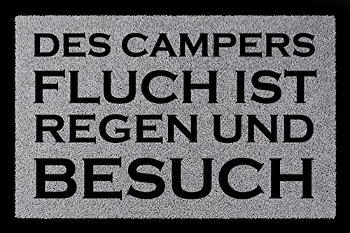 Interluxe FUSSMATTE Schmutzmatte des Campers Fluch Lustig Camping Wohnwagen Viele Farben Hellgrau von Interluxe