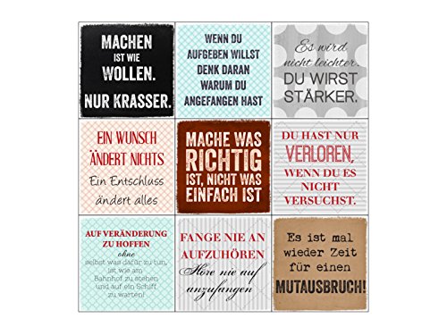 Interluxe 9er Magnete Set Motivation Machen IST WIE WOLLEN Kühlschrankmagnet von Interluxe