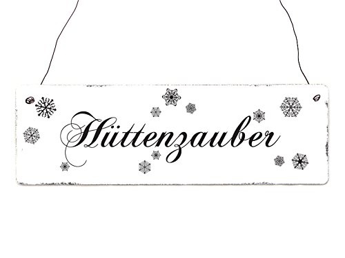 INTERLUXE Holzschild Dekoschild HÜTTENZAUBER Vintage Shabby Dekoration für Weihnachtsmakrt oder Berghütte INTERLUXE Holzschild Dekoschild HÜTTENZAUBER Vintage Shabby Dekoration für Weihnachtsmakrt oder Berghütte von Interluxe
