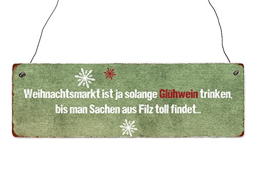 Interluxe Holzschild Weihnachtsmarkt IST JA Solange Glühwein Filz Lustig Spruch Interluxe Holzschild Weihnachtsmarkt IST JA Solange Glühwein Filz Lustig Spruch von Interluxe