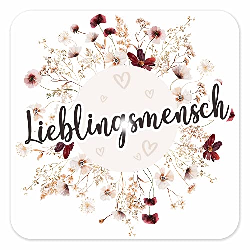 Interluxe LED leuchtender Untersetzer - Lieblingsmensch - Herbstzauber Getränkeuntersetzer Deko Geschenkidee Tischdeko Partner Liebe Freundin von Interluxe