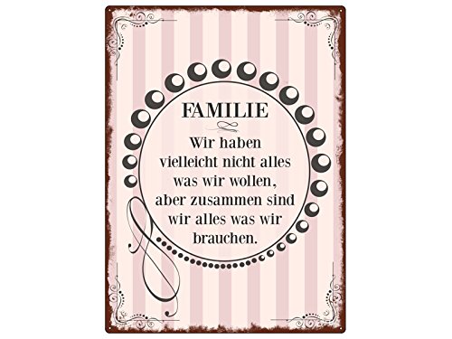INTERLUXE Wandschild METALLSCHILD Blechschild FAMILIE-WIR HABEN VIELLEICHT NICHT ALLES Shabby Vintage Geschenk Dekoration INTERLUXE Wandschild METALLSCHILD Blechschild FAMILIE-WIR HABEN VIELLEICHT NICHT ALLES Shabby Vintage Geschenk Dekoration von Interluxe