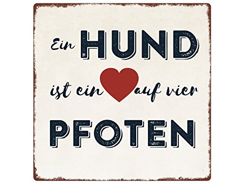Interluxe 20x20cm METALLSCHILD Türschild EIN HUND IST EIN HERZ AUF VIER PFOTEN Schild mit Spruch Interluxe 20x20cm METALLSCHILD Türschild EIN HUND IST EIN HERZ AUF VIER PFOTEN Schild mit Spruch von Interluxe