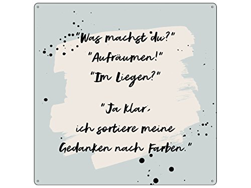 Interluxe 20x20cm METALLSCHILD Türschild was Machst DU AUFRÄUMEN Faul Witzig Beige Blau Interluxe 20x20cm METALLSCHILD Türschild was Machst DU AUFRÄUMEN Faul Witzig Beige Blau von Interluxe
