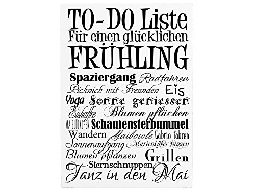 42x30cm Shabby Dekoschild Holzschild TO DO LISTE FRÜHLING Jahreszeiten Spruch Geschenk von Interluxe