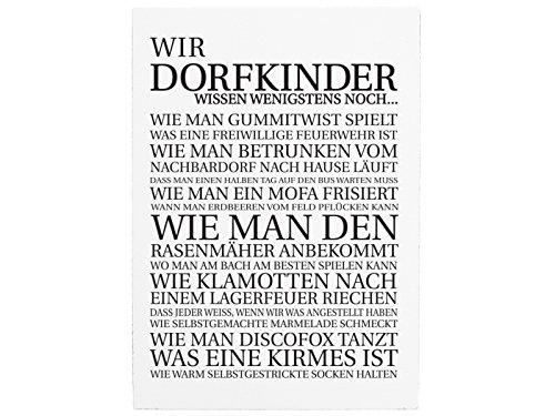 Interluxe 42x30cm Shabby Holzschild WIR DORFKINDER * NEUTRAL * Geschenk Spruch Geburtstag von Interluxe