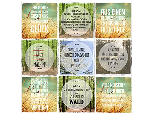 Interluxe 9er Magnete Set Motivation Natur Wald Freizeit Shabby Geschenk Deko von Interluxe