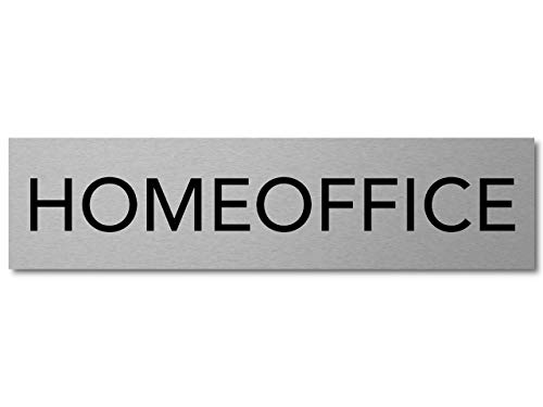 Interluxe Alu Türschild Homeoffice 200x50x3mm Schild aus Aluminium für das Büro Zuhause, Heimarbeit, Außendienst, Lehrer, Makler, Vertrieb, Marketing von Interluxe
