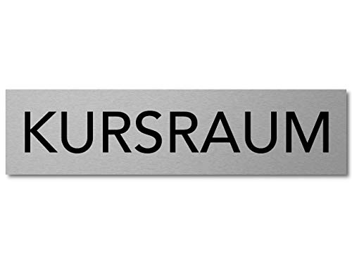 Interluxe Alu Türschild Kursraum 200x50x3mm Schild aus Aluminium für Schule, Fitnesstudio, Seminar, Workshop von Interluxe