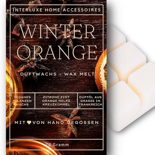 Interluxe Duftmelt Wachsmelt Duft Winter Orange Duftnote Duftrichtung angenehm duftend Waxmelt 100% pflanzlich Duftwachswürfel Wachs mit Duftöl von Interluxe