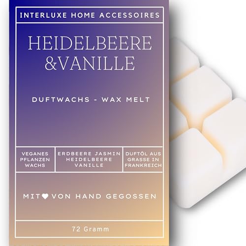 Interluxe Duftmelt Wachsmelt Duftwachs Blaubeere Heidelbeere Vanille Blueberry Vanilla duftendes Wachs Duft Melt duftend Waxmelt 100% pflanzlich von Interluxe