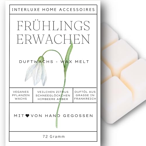 Interluxe Duftmelt Wachsmelt Duftwachs Frühlingserwachen angenehm duftend Waxmelt 100% pflanzlich Duftwachswürfel Wachs mit Duftöl Melts von Interluxe