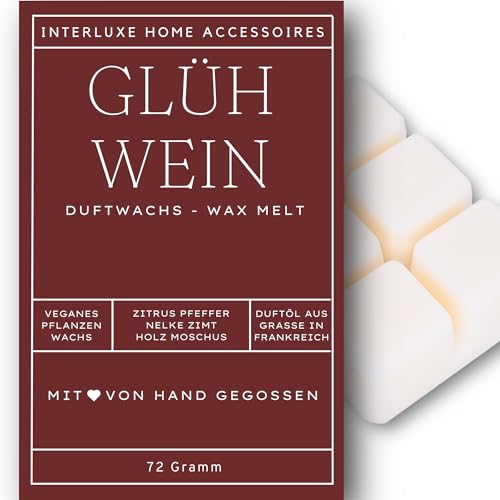 Interluxe Duftmelt Wachsmelt Glühweinduft duftet angenehm nach Glühwein mit Zimt Zitrus Nelke angenehm duftend Waxmelt 100% pflanzlich Duftwachswürfel Wachs mit Duftöl Interluxe Duftmelt Wachsmelt Glühweinduft duftet angenehm nach Glühwein mit Zimt Zitrus Nelke angenehm duftend Waxmelt 100% pflanzlich Duftwachswürfel Wachs mit Duftöl von Interluxe