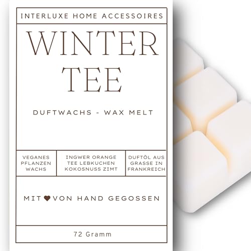 Interluxe Duftwachs Duft Duftnote Duftrichtung Winter Tee angenehm duftend Waxmelt 100% pflanzlich Duftwachswürfel Duftwachsblock Wachs mit Duftöl von Interluxe