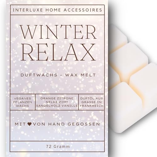 Interluxe Duftwachswürfel Duftwachsblock Duft Duftnote Duftrichtung Winter Relax angenehm duftend Waxmelt 100% pflanzlich Duftwachs Wachs mit Duftöl von Interluxe