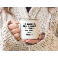 Interluxe Emaille Becher - Ein Glühwein Geschenkidee Adventszeit Weihnachten Tasse Weihnachtsmarkt von Interluxe